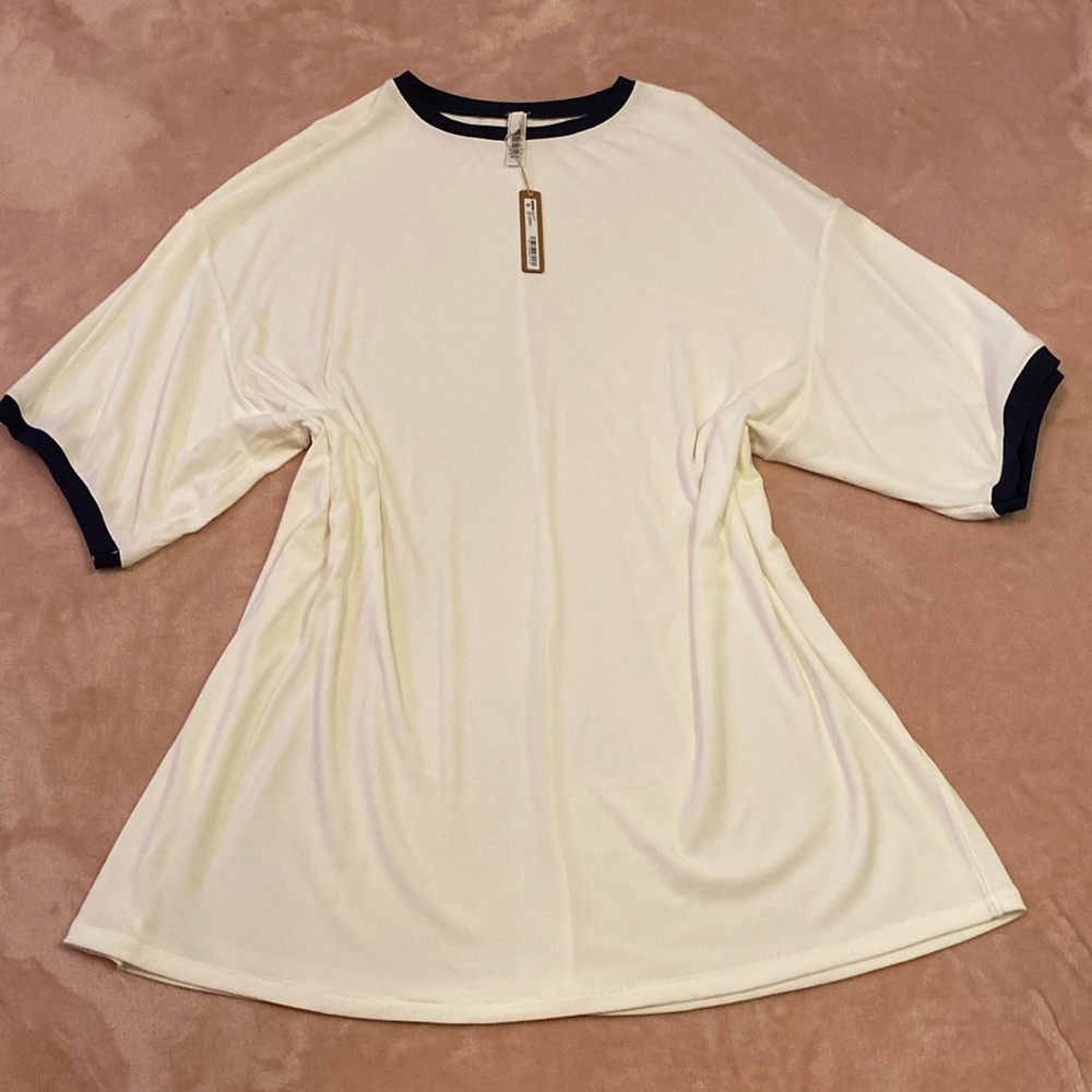 Skims soft lounge ringer t-shirt dress marble multi